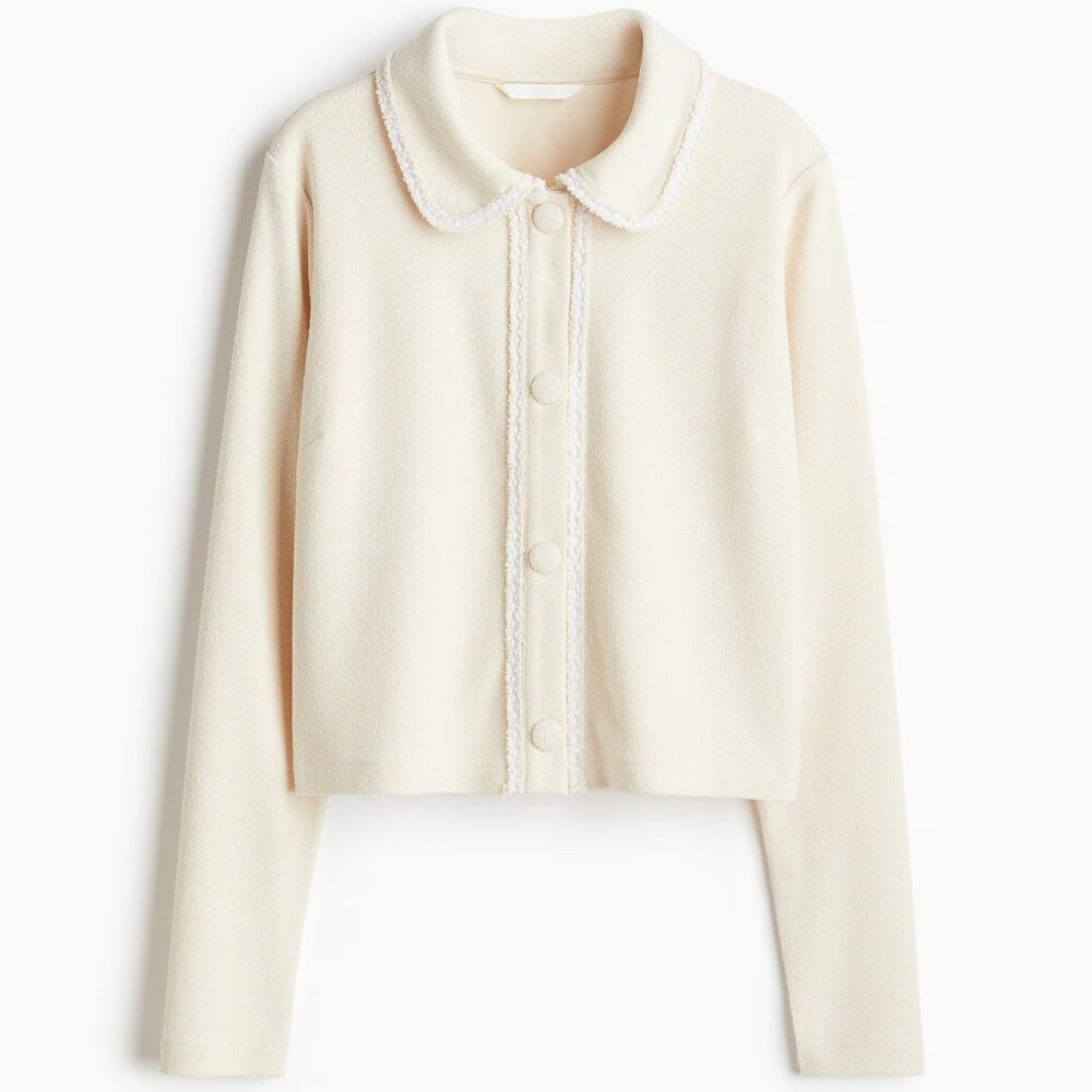 H&M Light Beige Cardigan with Collar/NWT/XL